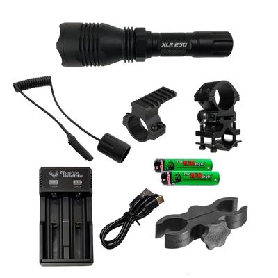 Elusive Wildlife Kill Light XLR 250 Hunting Light Package (RED LED Single Mode, Pressure Wired Tail Cap)