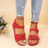Flip Flops With Arch Support For Women Casual Wedge Sandals for Women Comfortable Flower Clip Toe Summer Beach Sandals Fashion Ladies Bohemia Platform Dress Shoes view 2