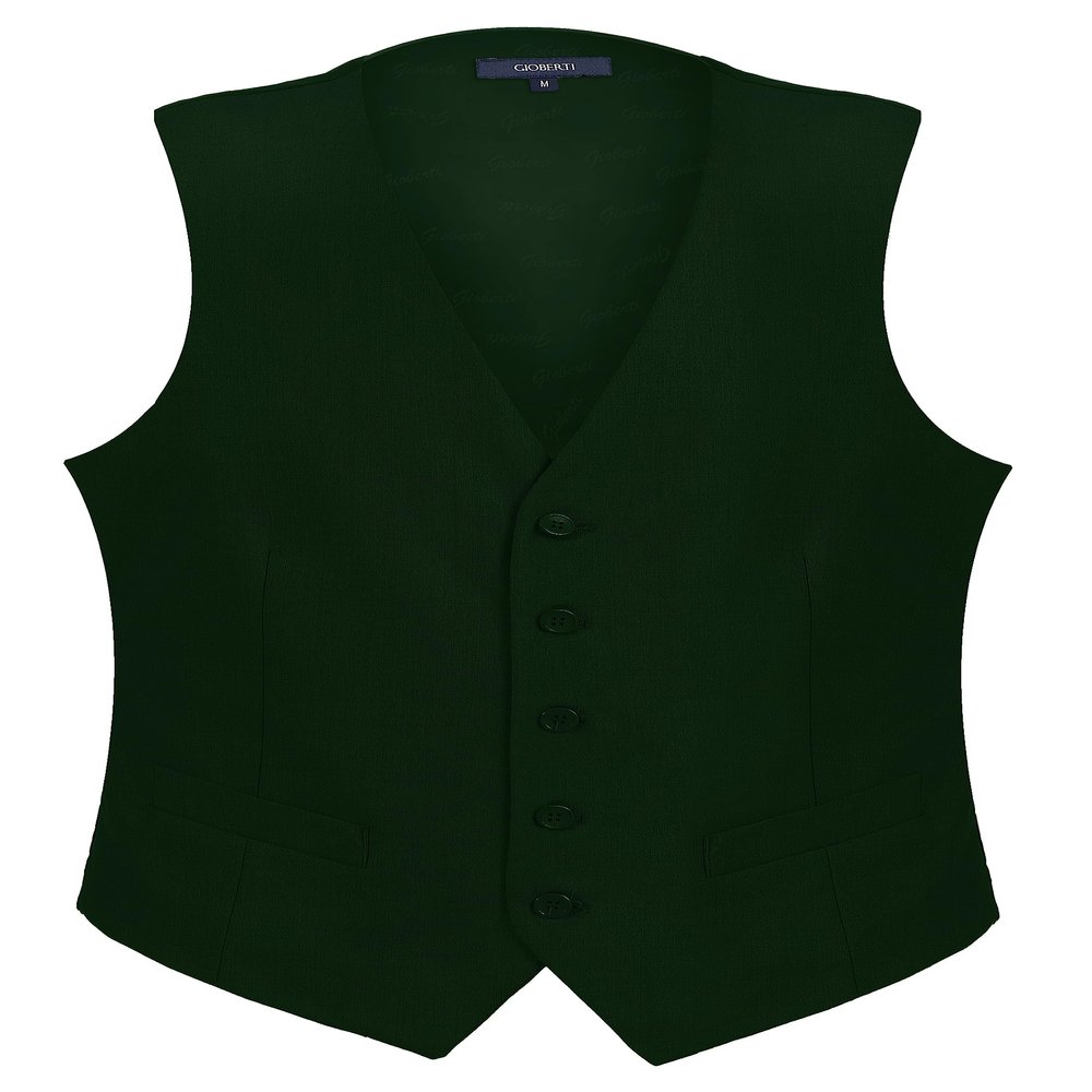Gioberti Men's Formal Suit Vest Fit for Business or Casual Dress, Hunter Green, Large