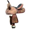 Western Kids Barrel Saddle with Floral Tooled Youth Child Premium Quality Genuine Leather Saddle 10", 11", 12", 13" ME-WLS-142 (10" Seat) view 1
