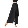 YOLAI Women's Casual Chiffon Pants Colour Blocking Dance Wide Legged Long Pants Practice Exercises Dance Training Pants (Black, XL) view 1