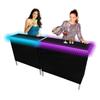 Black Folding Portable Party Bar w/Patented Multi-Color LED Lights, Black Skirt, and Storage Shelf view 1