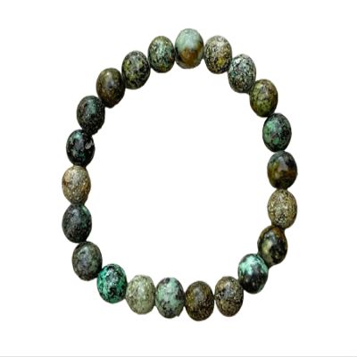 African Turquoise Crystal Bead Bracelet 8mm, Wholesale Genuine African Turquoise Stretch Gemstone Bracelet, Healing Crystal Bracelet Bead Bracelet, Gift for Men & Women