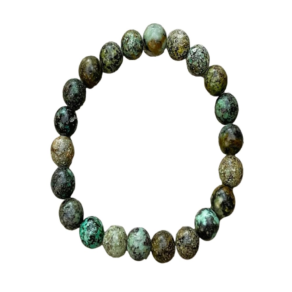 African Turquoise Crystal Bead Bracelet 8mm, Wholesale Genuine African Turquoise Stretch Gemstone Bracelet, Healing Crystal Bracelet Bead Bracelet, Gift for Men & Women