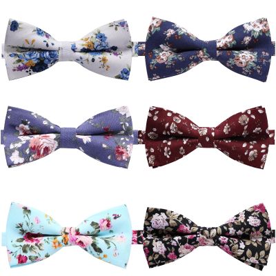 AUSKY 8 PACKS Elegant Adjustable Pre-tied Bow Ties for Men Boys (1&4&5&6&8 Pack for option) (Floral G)
