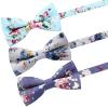 AUSKY 8 PACKS Elegant Adjustable Pre-tied Bow Ties for Men Boys (1&4&5&6&8 Pack for option) (Floral G) view 2