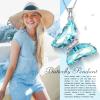 Aurora Tears Butterfly Necklace Earrings Ring Bracelet - Women 925 Sterling Silver Animal Butterflies March Birthstone Pendant Blue Crystal Wedding Birthday Jewelry DP0311H view 2