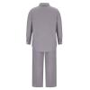 2 Piece Cotton Linen Outfits for Women Summer Dressy Business Work Suits Streetwear Button Down Tops and Pants Suit view 2