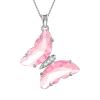 Aurora Tears Butterfly Necklace Earrings Ring Bracelet - Women 925 Sterling Silver Animal Butterflies October Birthstone Pendant Pink Crystal Wedding Birthday Jewelry DP0311O view 1