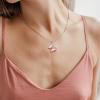 Aurora Tears Butterfly Necklace Earrings Ring Bracelet - Women 925 Sterling Silver Animal Butterflies October Birthstone Pendant Pink Crystal Wedding Birthday Jewelry DP0311O view 3