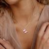 Aurora Tears Butterfly Necklace Earrings Ring Bracelet - Women 925 Sterling Silver Animal Butterflies October Birthstone Pendant Pink Crystal Wedding Birthday Jewelry DP0311O view 4