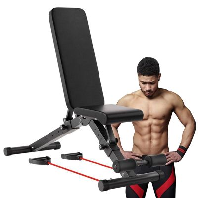 RIEJIN Adjustable Weight Bench, Full Body Workout Strength Training, Foldable Multi-Purpose Incline Decline Benches for Home Gym