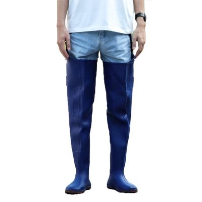 Hip Waders PVC Hip Waders, Fishing Pants/Hunting Shoes with Adjustable Buckle, Suitable for Feet Between 22.5 and 27.5cm (Color : Blue, Size : 43)