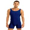 HULIJA Men One Piece Vest Tank Top Wrestling Singlets Bodysuit Workout Gymnastics Leotard Sleeveless Unitard Biketard Navy Blue X-Large view 1