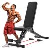 RIEJIN Workout Bench, Adjustable Weight Bench Folding Weight Bench, Easy to Use Sturdy Durable for Home Gym Dumbbell Exercise view 1