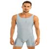 HULIJA Men One Piece Vest Tank Top Wrestling Singlets Bodysuit Workout Gymnastics Leotard Sleeveless Unitard Biketard Silver-Gray XX-Large view 1