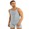 HULIJA Men One Piece Vest Tank Top Wrestling Singlets Bodysuit Workout Gymnastics Leotard Sleeveless Unitard Biketard Silver-Gray XX-Large view 2