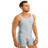 HULIJA Men One Piece Vest Tank Top Wrestling Singlets Bodysuit Workout Gymnastics Leotard Sleeveless Unitard Biketard Silver-Gray XX-Large view 3