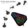 Colorful Circles Bike Seat Cover Waterproof and Dustproof Adjustable Soft Saddle Cushion Covers view 3