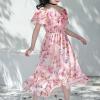 KAGAYD Toddler Boho Dress Tea Party Dress for Girls Chiffon Dress Summer Foreign Style Mid Length Beach (Pink, 13-14 Years) view 3