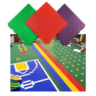 10PCS Modular Interlocking Floor Tiles for Nursery Kindergarten School Playground, with Drainage Holes, Snap Splice/Easy to Install (Color : Red, Size : 10PCS)