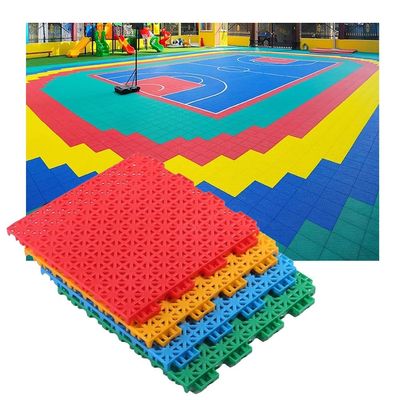 25cm Waterproof Modular Interlocking Floor Tiles, Outdoor Kindergarten Anti-Skid Floor mat, Outdoor Basketball Court Sports Floor mat (Color : Red, Size : 1PCS)