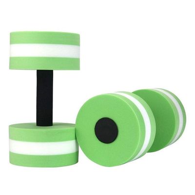 Water Dumbbells - Set of 2 Aquatic Exercise Dumbell, Aqua Dumbbells for Water Aerobics, EVA Foam Dumbbells Pool Resistance Water Fitness Equipment, Water Aerobics Weights for Pool (Green)
