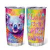 Hyturtle Personalized Gifts Koala Lover - Koala Is My Spirit Animal Customized Name Stainless Steel Tumbler 20 oz With Lid - Idea Cute Animals Lover Gifts For Women, Girl On Birthday, Christmas view 1