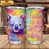 Hyturtle Personalized Gifts Koala Lover - Koala Is My Spirit Animal Customized Name Stainless Steel Tumbler 20 oz With Lid - Idea Cute Animals Lover Gifts For Women, Girl On Birthday, Christmas view 2