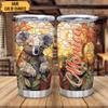 Hyturtle Personalized Gifts Koala Lover - Koala Prints Customized Name Stainless Steel Tumbler 20 oz With Lid - Idea Cute Animals Lover Gifts For Women, Girl, Kids On Birthday, Christmas view 2
