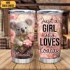 Hyturtle Personalized Gifts Koala Lover - Just A Girl Who Loves Koalas Customized Name Stainless Steel Tumbler 20 oz With Lid - Idea Cute Animals Lover Gifts For Women, Girl On Birthday, Christmasv view 2