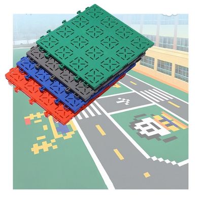 Outdoor Waterproof Modular Interlocking Floor Tiles for Kindergarten, Easy to Install/Weather Resistant DIY Colored Plastic Sports Floor mat (Color : Green-1, Size : 1PCS)
