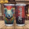 Hyturtle Personalized Gifts Koala Lover - Koala Prints Customized Name Stainless Steel Tumbler 20 oz With Lid - Idea Cute Animals Lover Gifts For Women, Girl, Kids On Birthday, Christmas view 2