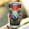 Hyturtle Personalized Gifts Koala Lover - Koala Prints Customized Name Stainless Steel Tumbler 20 oz With Lid - Idea Cute Animals Lover Gifts For Women, Girl, Kids On Birthday, Christmas view 3