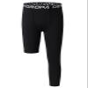 DEVOROPA Youth Boys One Leg Compression Pants for Basketball 3/4 Leggings Sports Tights Kids Athletic Soccer Base Layer Black M