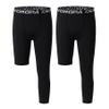 DEVOROPA Youth Boys One Leg Compression Pants for Basketball 2-Pack 3/4 Leggings Sports Tights Kids Athletic Soccer Base Layer Black/Black XL view 1