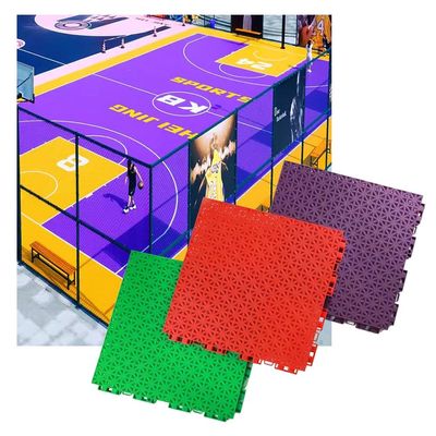 1 FT PP Modular Interlocking Floor Tiles with Drainage Holes, Basketball Court Badminton Court Kimchi Court Waterproof Sports Floor mat (Color : Blue-2, Size : 10PCS)