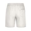 XUNRYAN Linen Shorts for Men High Waist Drawstring Bermuda Short Knee Length Summer Casual Beach Work Short Pants w Pockets White view 4