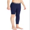DEVOROPA Youth Boys One Leg Compression Pants for Basketball 3/4 Leggings Sports Tights Kids Athletic Soccer Base Layer Navy M view 2