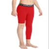 DEVOROPA Youth Boys One Leg Compression Pants for Basketball 3/4 Leggings Sports Tights Kids Athletic Soccer Base Layer Red L view 2