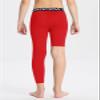 DEVOROPA Youth Boys One Leg Compression Pants for Basketball 3/4 Leggings Sports Tights Kids Athletic Soccer Base Layer Red L view 4