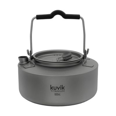 Kuvik Titanium Kettle 600ml (20.3 oz) - Ultralight and Compact Kettle for Backpacking, Camping, and Home