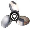 Xspeed Stainless Steel Upgrade 3 Blades Outboard Propeller with Interchangeable Hub Kits for 4-3/4" Gearcase Yamaha 150-300hp 115hp and up Engines,15 Spline Tooth,RH/LH(14x19 M) view 2
