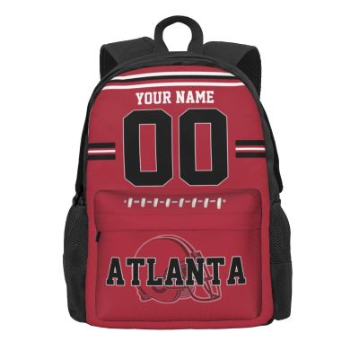 RIAWARME Custom Atlanta Backpack for Men Women, Personalized Backpacks with Name and Number, Customize Casual Backpack Gifts for Fans
