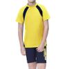 Boys Swimsuits Short Sleeve UPF 50+ Sun Protection Rash Guard with Hat 2 Piece Kids Bathing Suit 4-14 Years Yellow view 2