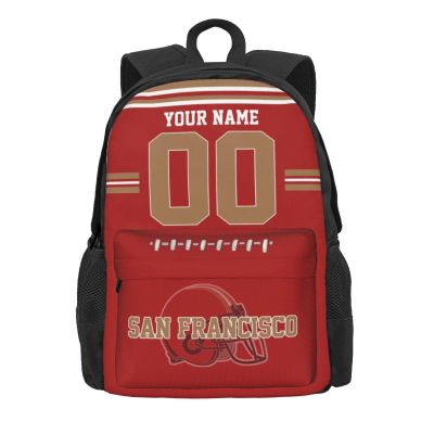 RIAWARME Custom San Francisco Backpack for Men Women, Personalized Backpacks with Name and Number, Customize Casual Backpack Gifts for Fans