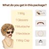 Yan Dream 5pcs Set Afro Brown Wig 70s 80s Disco Rock Wig for Men Women Punk Hippies Party Costume Wig Halloween view 2