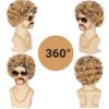 Yan Dream 5pcs Set Afro Brown Wig 70s 80s Disco Rock Wig for Men Women Punk Hippies Party Costume Wig Halloween view 3