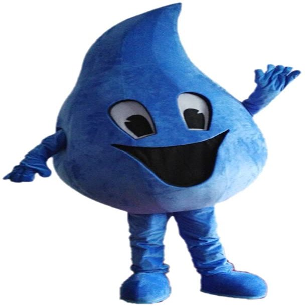 Professional Blue Water Drop Halloween Fancy Dress Fursuit Birthday Party Mascot Costume Fursuit Furry Costume Birthday Party Fancy Dress Halloween Cosplay Birthday Party Cosplay Gift