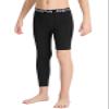 DEVOROPA Youth Boys Leggings One Leg Compression Pants 3/4 Basketball Sports Tights Running Capris Kids Athletic Base Layer Black XS view 2